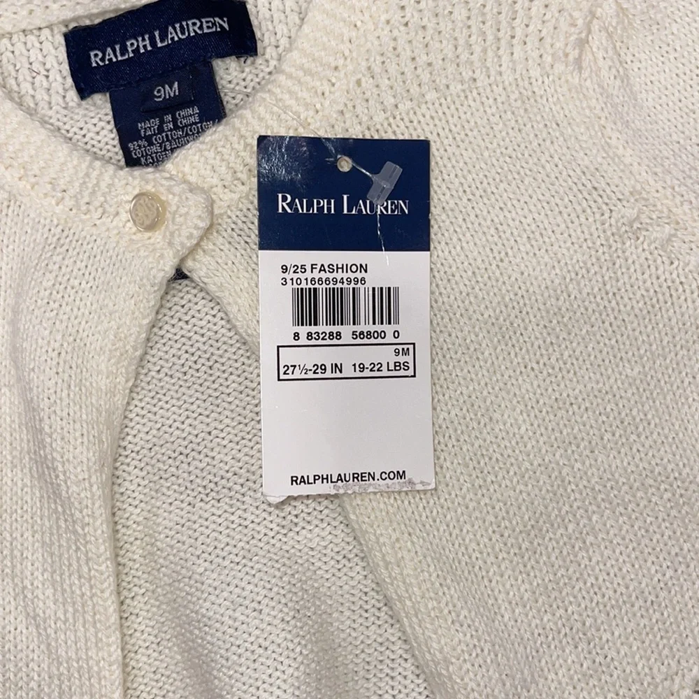 NWT Ralph Lauren Infant Girls' Pointelle Shrug